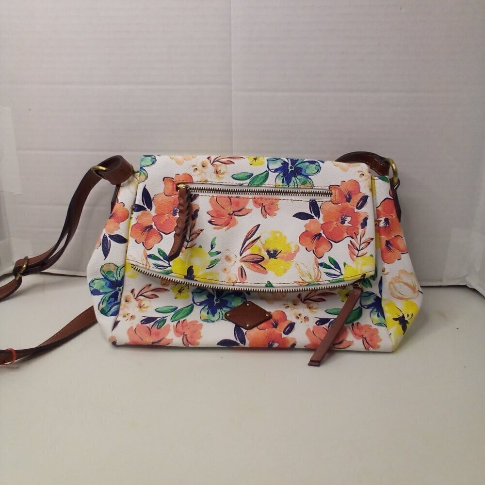 St. John's Bay Crossbody Purse Bag Adjustable Strap Pockets Floral Colorful